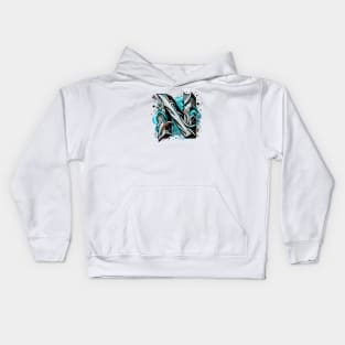 Letter N design graffity style Kids Hoodie